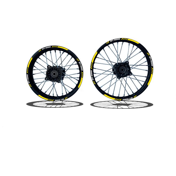 Set Cerchi 14/12 Perno ruota 15MM RACING 1 Giallo