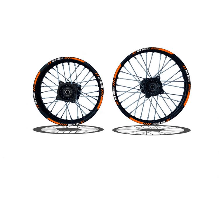 Set Cerchi 17/14 Perno ruota 15MM RACING 1 Arancio