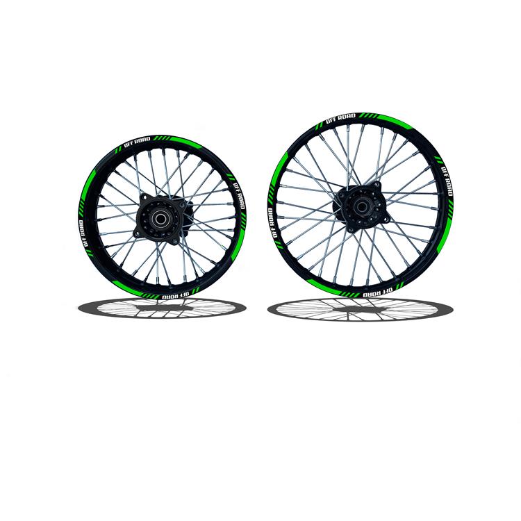 Set Cerchi 17/14 Perno ruota 15MM RACING 1 Verde