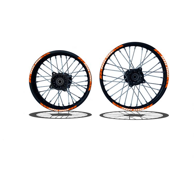 Set Cerchi 14/12 Perno ruota 15MM RACING 2 Arancio