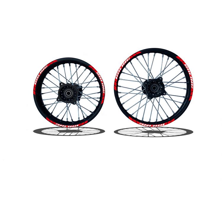 Set Cerchi 17/14 Perno ruota 15MM RACING 2 Rosso