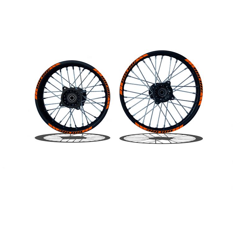 Set Cerchi 17/14 Perno ruota 15MM RACING 3 Arancio