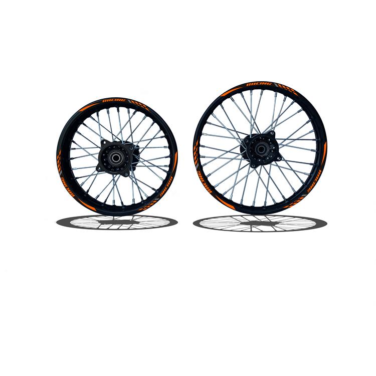 Set Cerchi 17/14 Perno ruota 15MM RACING 4 Arancio