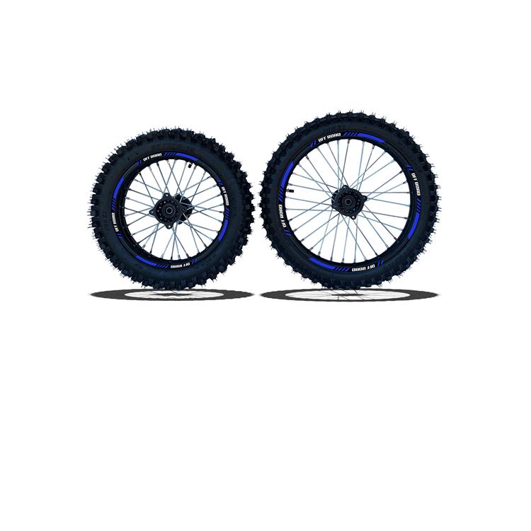 Set Cerchi + Gomme 14/12 Perno ruota 15MM RACING 1 Blu