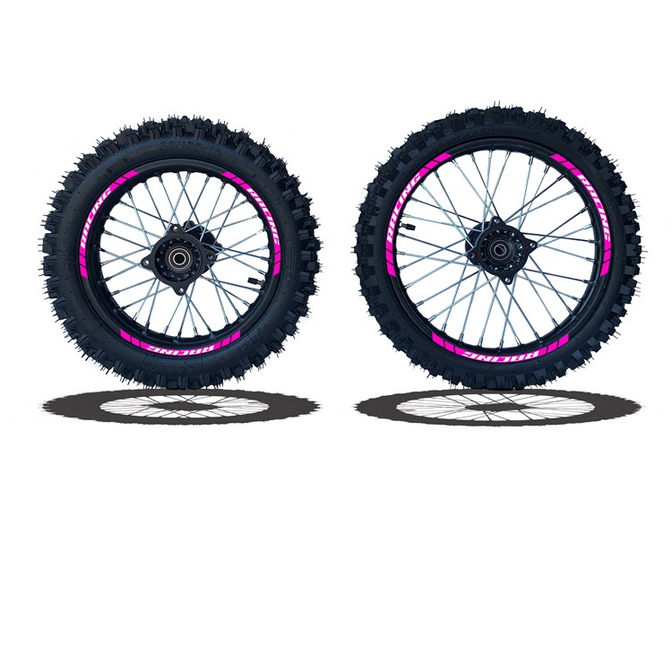 Set Cerchi + Gomme 17/14 Perno ruota 15MM RACING 2 Fucsia