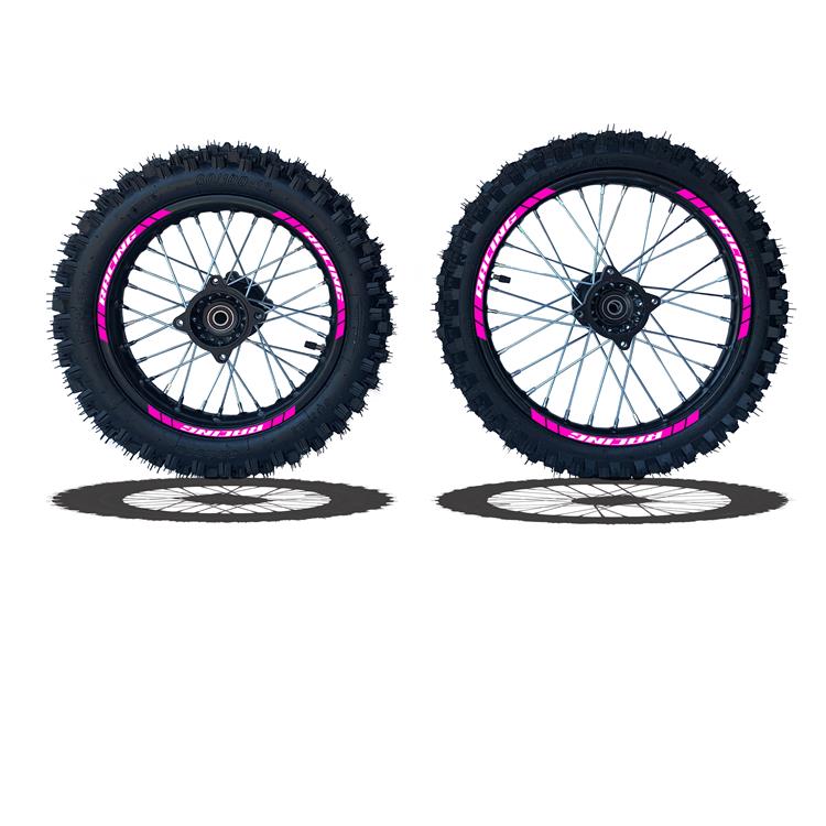 Set Cerchi + Gomme 17/14 Perno ruota 15MM RACING 2 Fucsia
