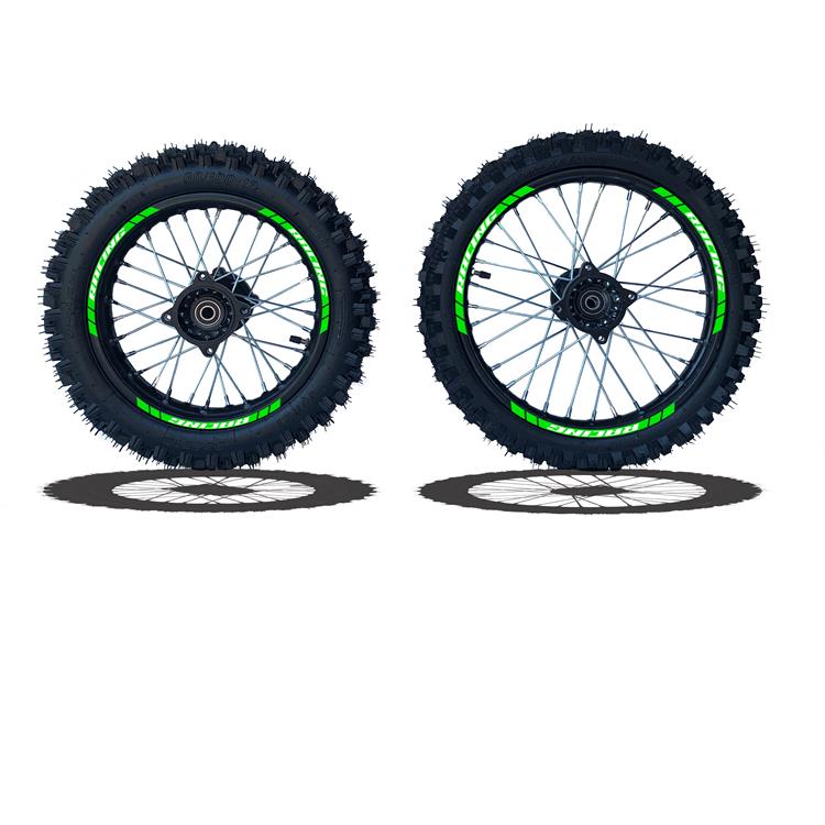 Set Cerchi + Gomme 17/14 Perno ruota 15MM RACING 2 Verde