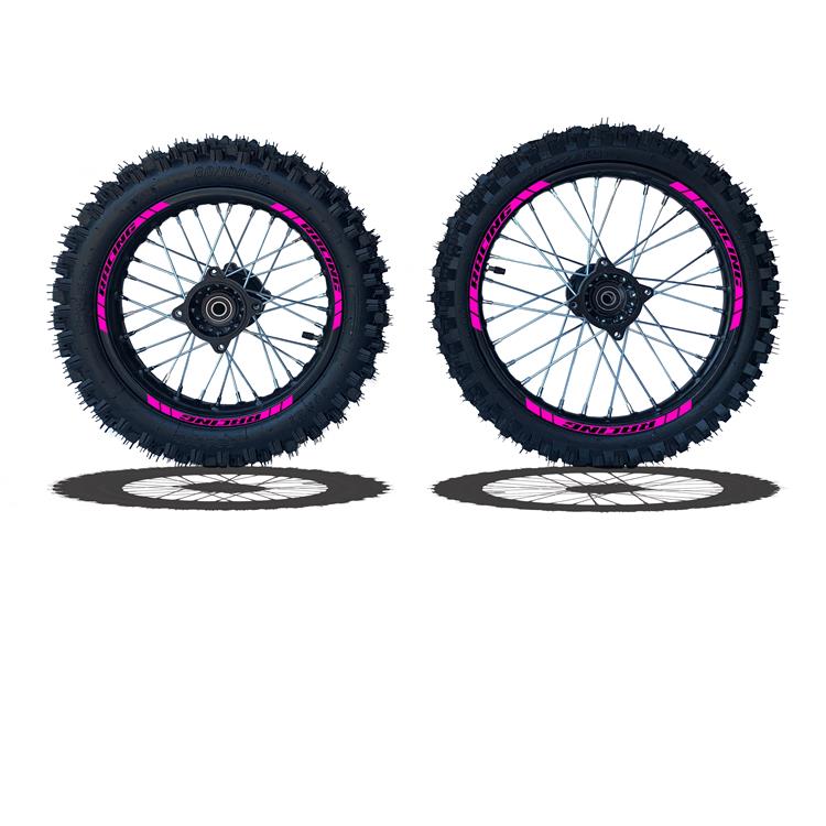 Set Cerchi + Gomme 17/14 Perno ruota 15MM RACING 3 Fucsia
