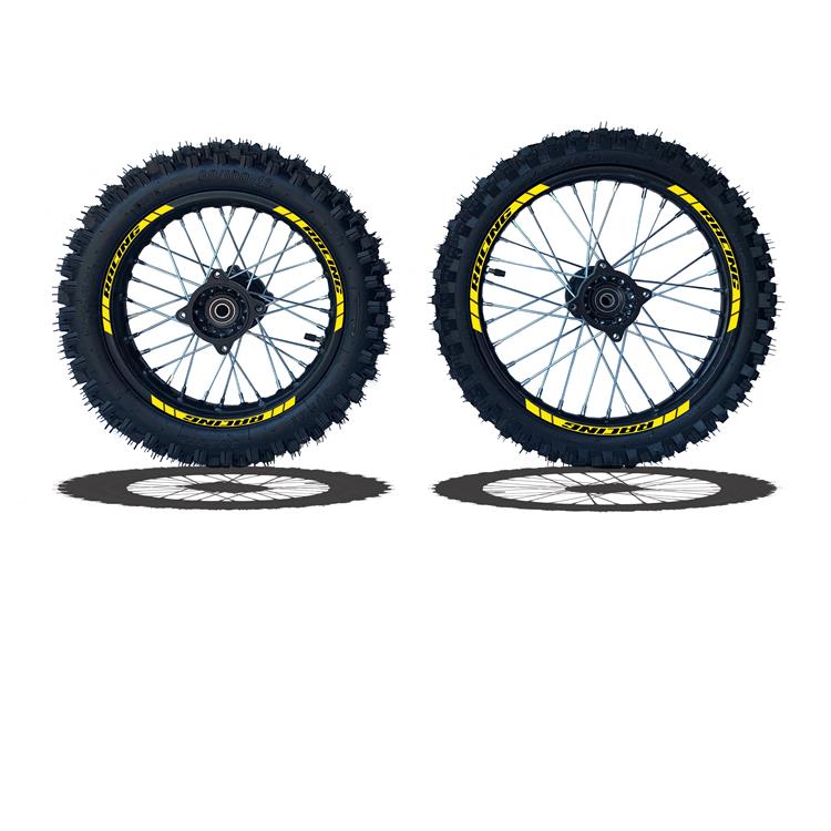 Set Cerchi + Gomme 17/14 Perno ruota 15MM RACING 3 Giallo