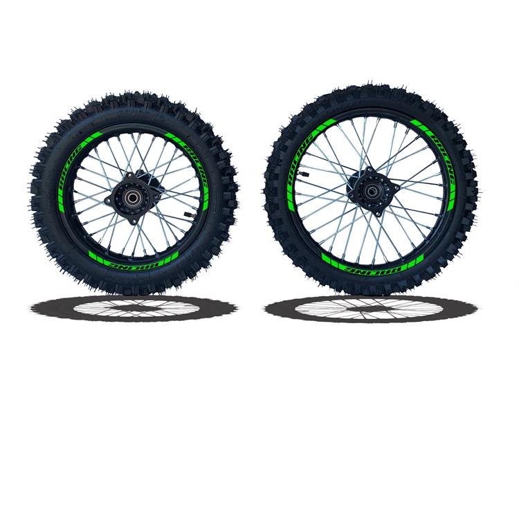 Set Cerchi + Gomme 17/14 Perno ruota 15MM RACING 3 Verde