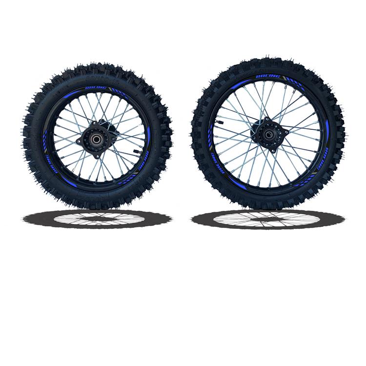 Set Cerchi + Gomme 17/14 Perno ruota 15MM RACING 4 Blu