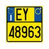 Adesivo targa sostitutiva Giallo enduro 177x177 in Portatarga, Specchi e Frecce