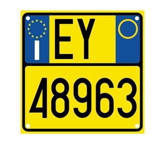targa sostitutiva gialla enduro