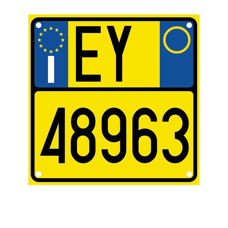 Adesivo targa sostitutiva Giallo enduro 177x177