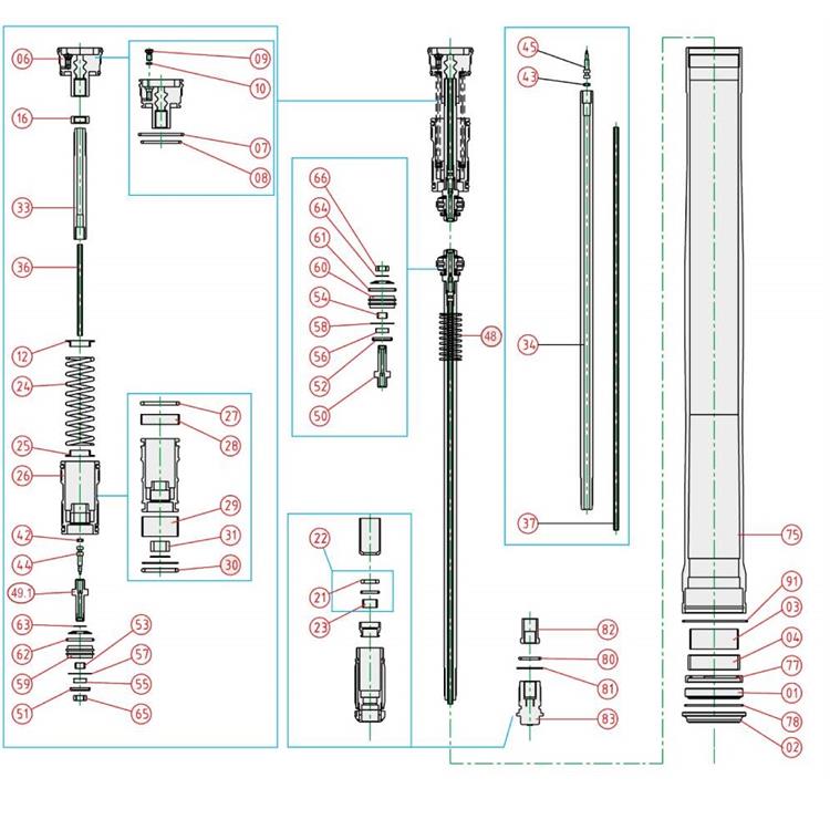 Ricambi forcella Kawasaki KX 450 F (2007-2014) - O-ring regol. estens. [80]