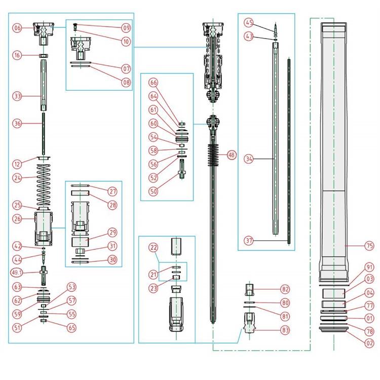 Ricambi forcella Sherco 250 SE-R (2019-2025) - Seeger fodero [91]*