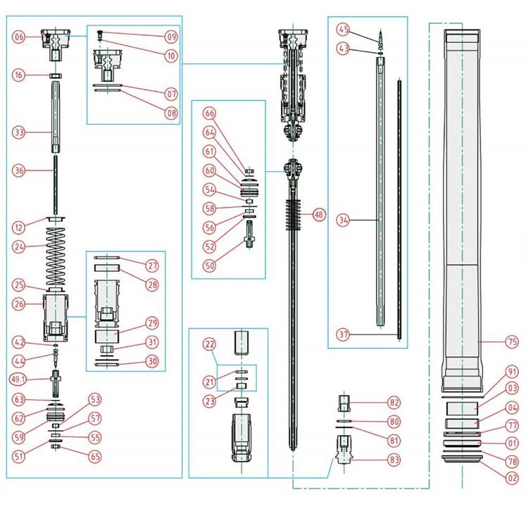 Ricambi forcella Sherco 250 SEF-R (2019-2025) - Pistone compres. [59]*