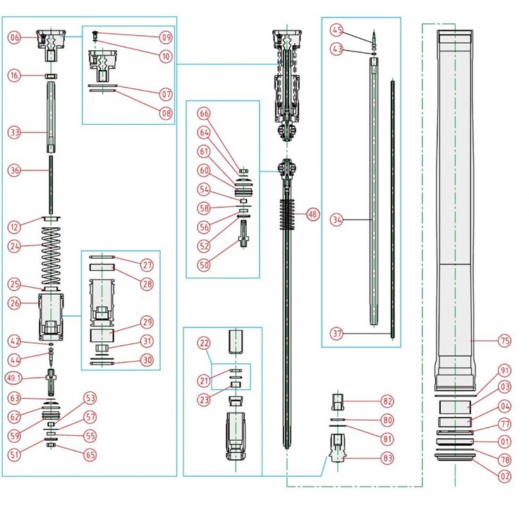 Ricambi forcella TM EN/MX 250 (2013-2021) - O-ring regol. estens. [80]