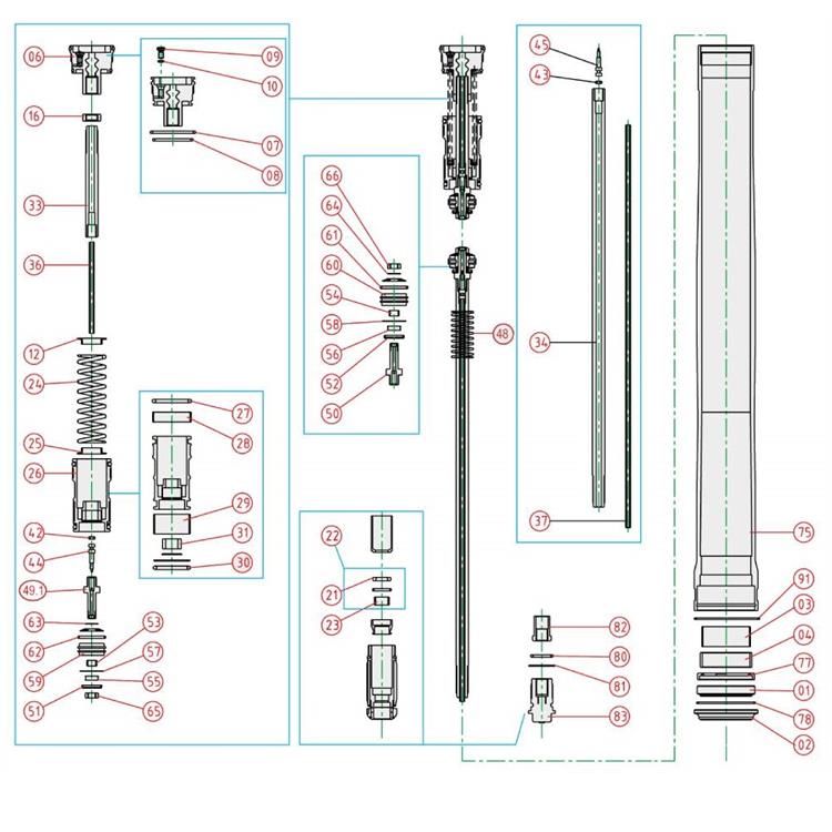 Ricambi forcella TM EN/MX 450 F (13-21) - Sede molla sup. (12)