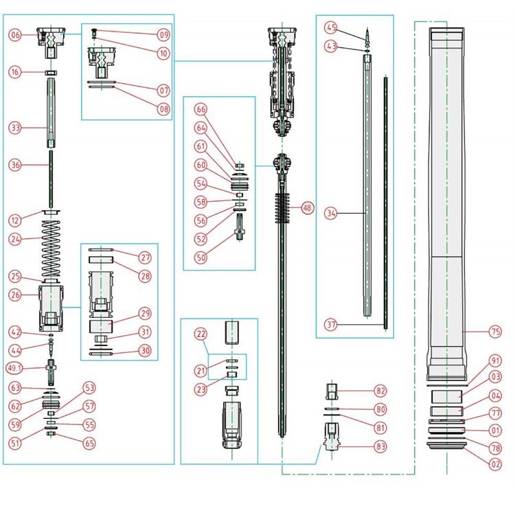 Ricambi forcella Yamaha YZ 85 (02-21) - Dado autobl. (65) (66)