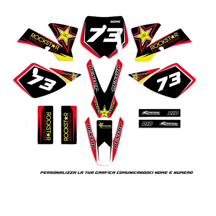 Kit grafiche KTM SX 50 (04-08) Rockstar Rosse