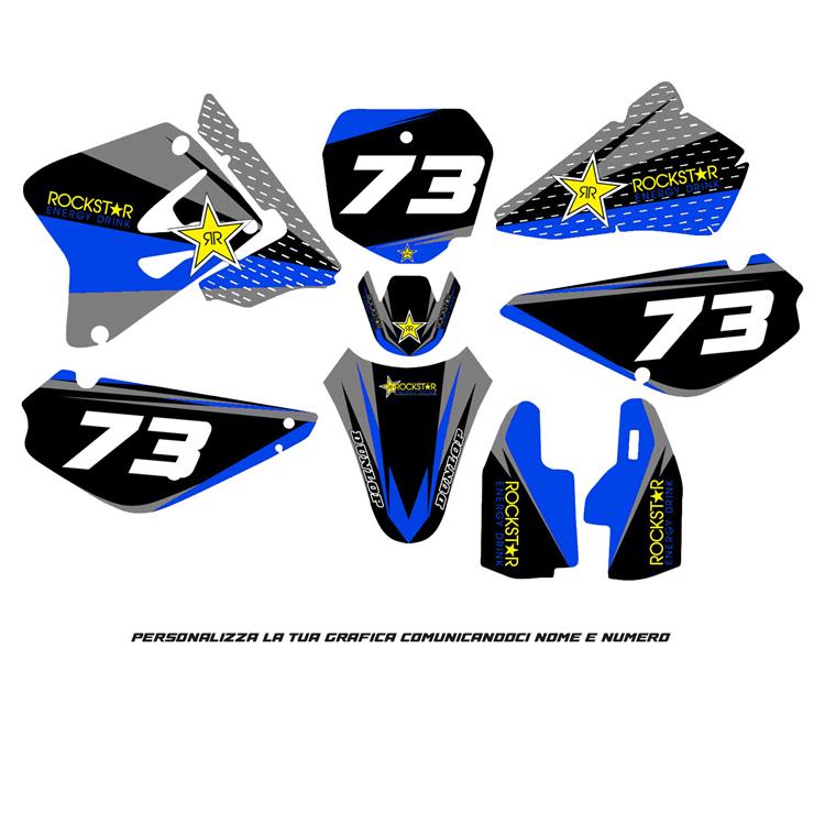 Kit grafiche Suzuki RM 85 (00-22) Rockstar Blu Giallo