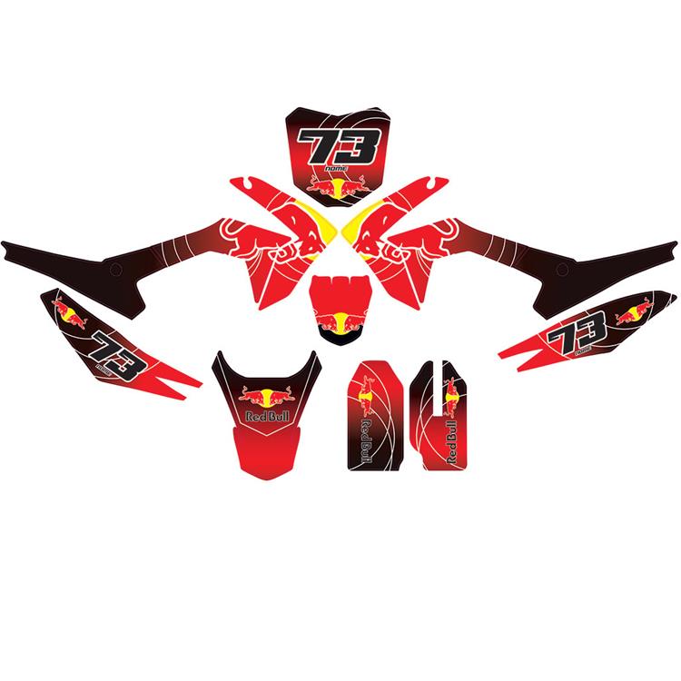 Kit grafiche pit bike CRF 65 RedBull Rosso