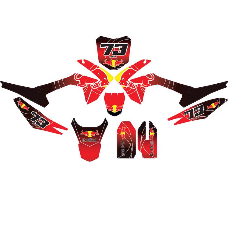 Kit grafiche pit bike CRF 65 RedBull Rosse