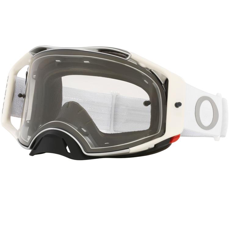 Mascherina OAKLEY Airbrake MX Tuff Blocks Bianco - Lente Chiara