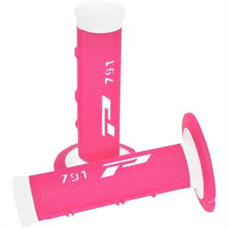 manopole motocross pro grip 791 bianco rosa fluo