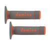 Manopole motard Domino Off Road Grigio - Arancione in Manubrio e parti Motard