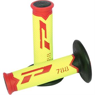 manopole motard pro grip triple density 788 rosso giallo fluo