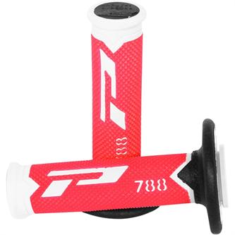 manopole motard pro grip triple density 788 bianco rosso