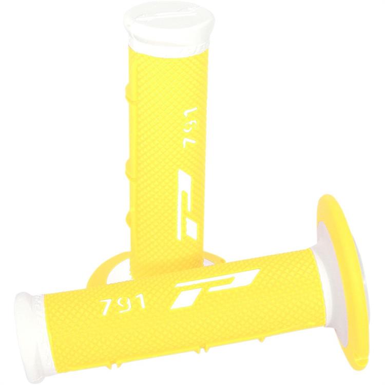 Manopole motard Pro Grip 791 Bianco Giallo fluo