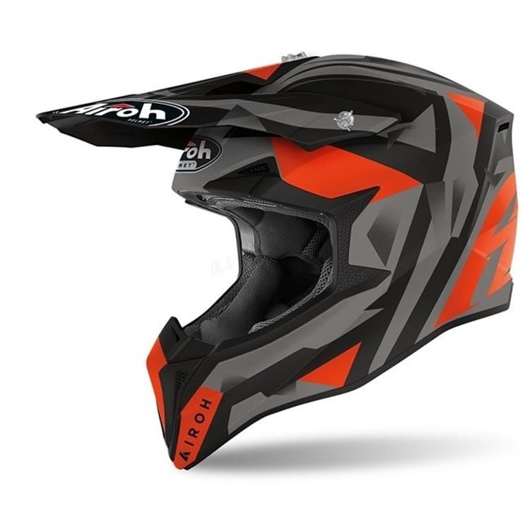 Casco Moto Cross AIROH WRAAP SEQUEL Arancio - Opaco