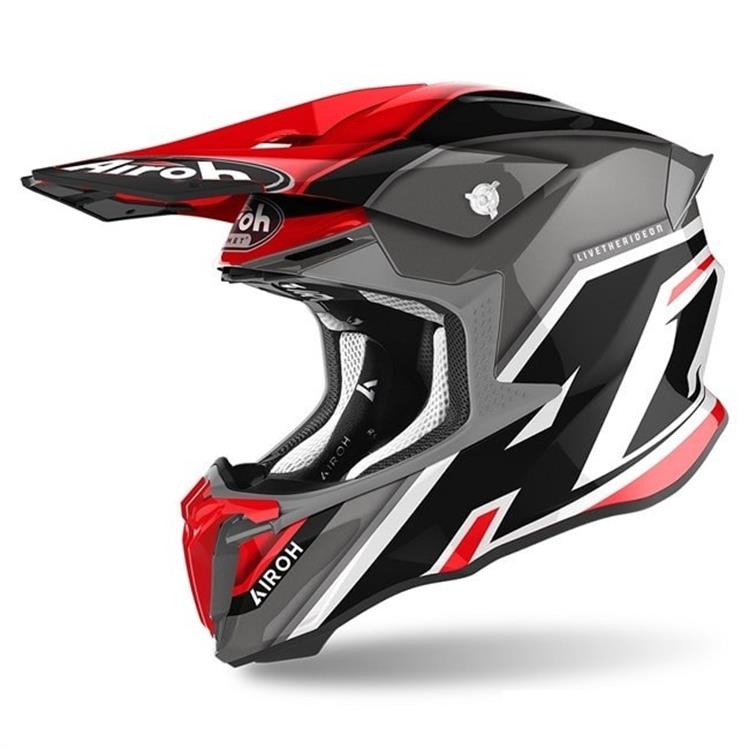 Casco Moto Cross AIROH TWIST 2.0 SHAKEN Rosso - Lucido