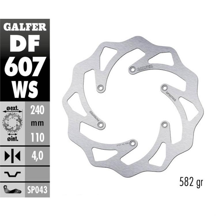 Disco freno Galfer Wave KTM 250 SX-F (2006-2025) posteriore maggiorato