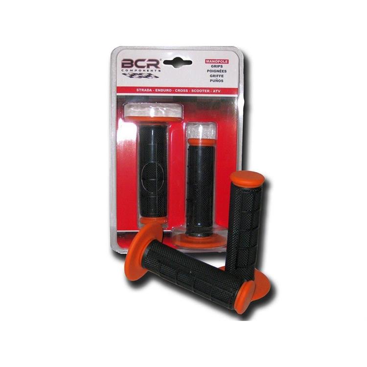 Manopole Offroad Domino Nero/Arancio - Set Di 2 Per Massima Ergonomia E Presa