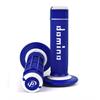 Manopole motard Domino Off Road Blu - Bianco in Motard
