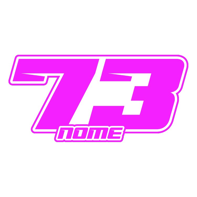 Adesivo nome e numero personalizzabile Fucsia per tabella portanumero