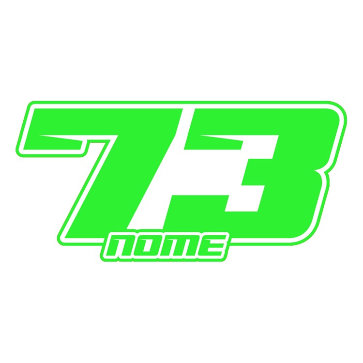 Adesivo nome e numero personalizzabile Verde per tabella portanumero