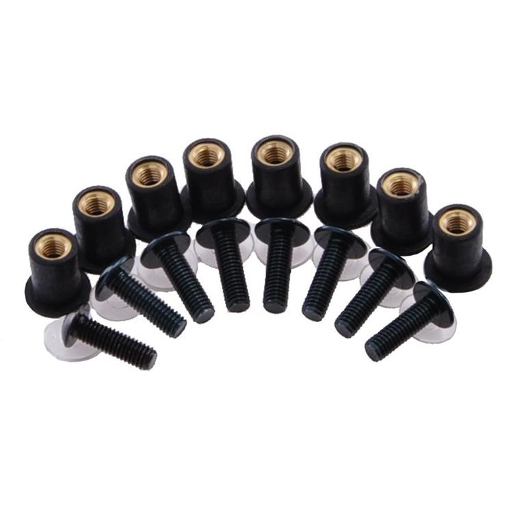 Kit boccole + vitI Nero cupolino / parabrezza M5 (8 pezzi)