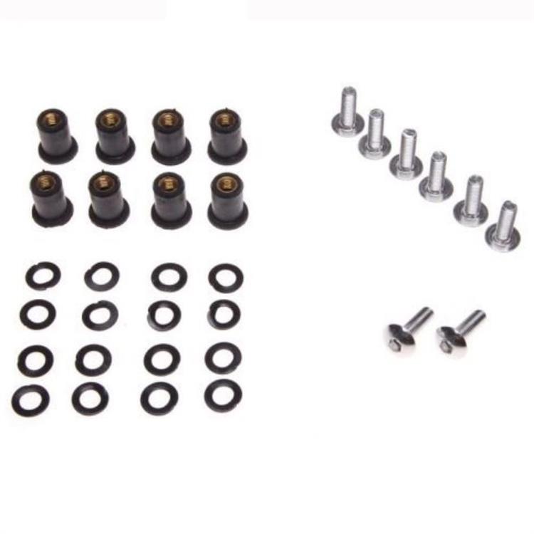 Kit boccole + viti Argento cupolino / parabrezza M5 (8 pezzi)