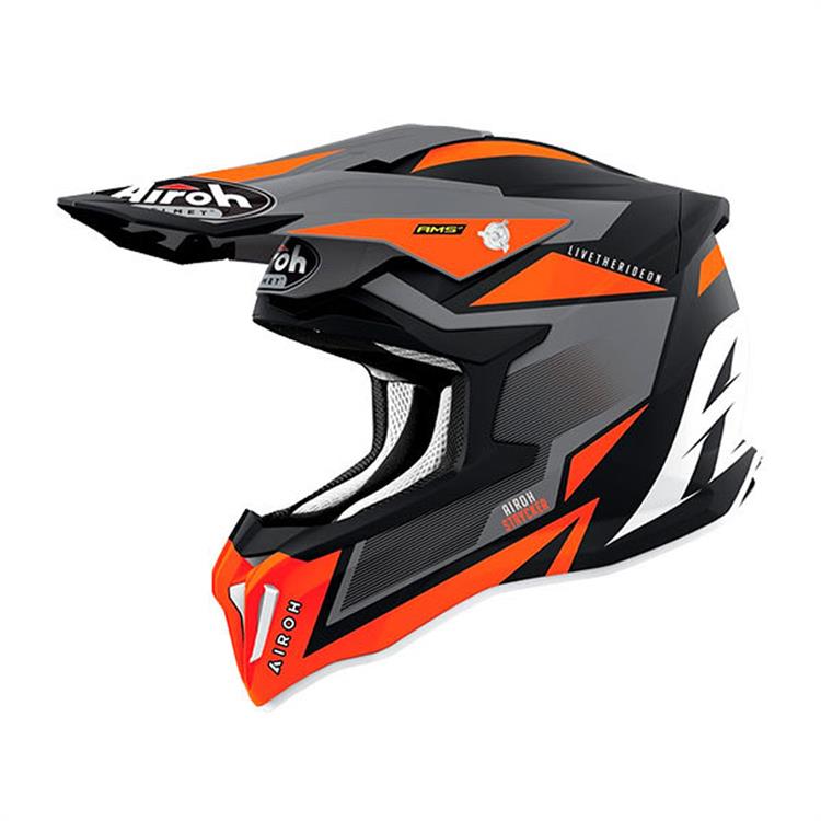 Casco Moto Cross AIROH STRYCKER AXE Arancione - Opaco