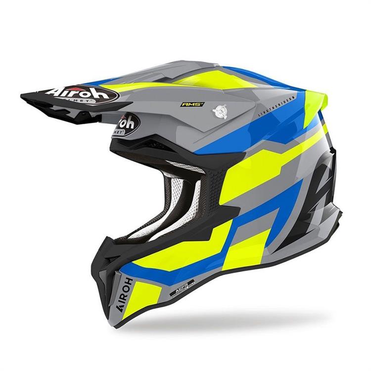 Casco Moto Cross AIROH STRYCKER GLAM Giallo - Lucido