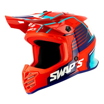 casco moto cross bambino swaps s885 arancione giallo nero