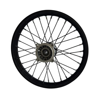 cerchio anteriore 14 cross nero con cuscinetti 15mm mozzo grigio