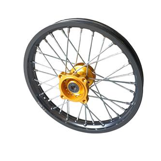 cerchio anteriore 14 cross perno 15mm mozzo cnc oro canale nero