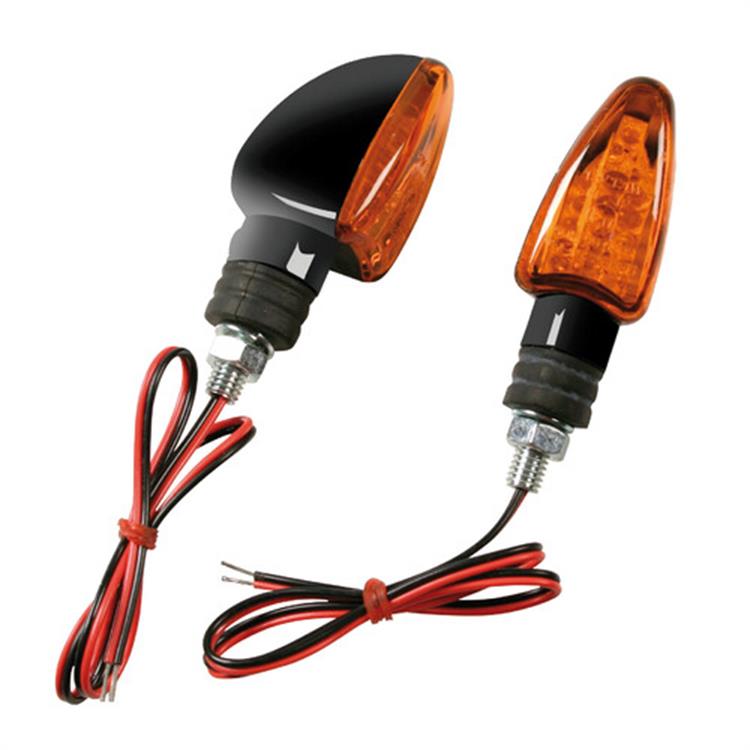 Coppia frecce Arrow moto e scooter nere LED lente arancio