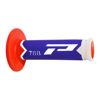 coppia manopole pro grip 788 bianco blu rosso